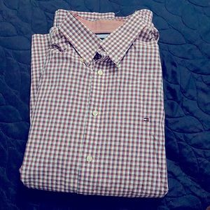 Tommy Hilfiger XL red, white and blue long sleeve shirt